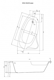 ����� ������� SICILIA 160x100 ������,������������� (��� �����),����� Cersanit