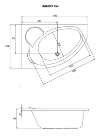 ����� ������� KALIOPE 153x100, �����,������������� (��� �����),����� Cersanit