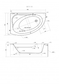 ����� ���� MEZA 160�100 ������,������������� (��� �����),����� Cersanit