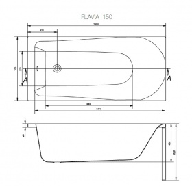 ����� ������ FLAVIA 150�70  (��� �����),�������������,����� Cersanit