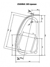 ����� ������� JOANNA 160x95 ������,������������� (��� �����),����� Cersanit